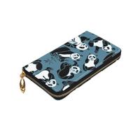ZaKhs Divertente portafoglio da donna con stampa animalier in pelle con cerniera portamonete grande capacità titolare della carta per donne uomini regalo, Nero , Taglia unica