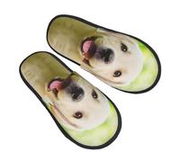 ZaKhs Pantofole da donna con stampa di cucciolo di labrador, pantofole antiscivolo e pelose, pantofole per interni ed esterni, M, Nero , Large