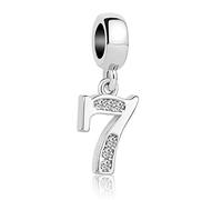 ZakiaHo 0 1 2 3 4 5 6 7 8 9 ciondoli per braccialetti con numeri fortunati compatibili con braccialetti Pandora, Rame, Nessuna pietra preziosa