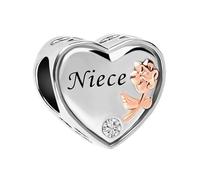 ZakiaHo Ciondoli a forma di cuore con scritta in inglese "Sister Wife I Love You", per braccialetti da donna, regalo di compleanno, compatibili con braccialetti Pandora, 4.8-5mm, Rame, Nessuna pietra