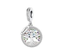 ZakiaHo Ciondolo scintillante da donna a forma di albero della vita, compatibile con braccialetti Pandora, Rame, Nessuna pietra preziosa