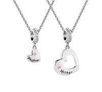 ZakiaHo Set di 2 collane coordinate a forma di cuore per madre e figlia, regalo per festa della mamma, compleanno, Natale, regali per mamma da figlia, Acciaio inossidabile Rame, Nessuna pietra