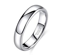 Zakk Anelli in tungsteno da 2 mm, 4 mm, 6 mm, 8 mm, per donne e uomini, in argento, a cupola liscia, lucidati, per fidanzamento e promessa di matrimonio, 60 (19.1), Tungsteno