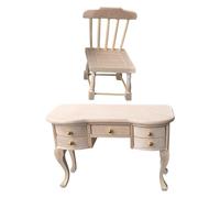 Zakka Tiny Desk Sedia Coppia 1/12 Scala Casa delle Bambole In Legno Accessori Per Display Study Desk Accessori In Miniatura Libreria Decori