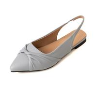 ZaKoonaC Sandali piatti da donna con punta a temperamatite | Ufficio e tempo libero | Traspirante diversi colori, grigio/blu, 39 EU