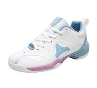 ZaKoonaC Scarpe sportive unisex - Design futuro per badminton, tennis e ping pong, impugnatura antiscivolo e punta resistente, bianco blu, 44 EU