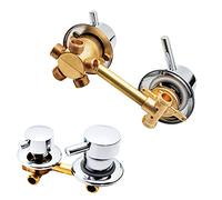 ZAKSEM 2/3/4/5 Vie Rubinetti per Doccia in Ottone,Miscelatore Valvola Cabina Doccia,Miscelatore Valvola con Elemento Filtrante in Ceramica,Interasse 10/12,5/14,5Cm,G1/2" Thread 5-way-12-12.5cm