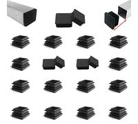 Zaky 12 pezzi Tappi in Plastica per Tubi 40 x 40 mm Connettore in Plastica per Tubo Quadrato Tubi di Ferro Mobili Trampolino Sedia (Nero)