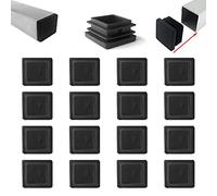 Zaky 16 pezzi Tappi Lamellari per Tubi Quadrati 50x50 mm Connettore in Plastica Nera per Tubo Quadrato (nero)