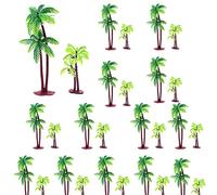 Zaky 20 mini palme artificiali in plastica per decorare cupcake, torte, piante da acquario, modello di costruzione (7 cm, 14 cm)
