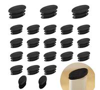 Zaky 20 pezzi Piedini per Gambe Della Sedia da Tavolo Inserto Tubo Ovale in Plastica per Tubo Tappo di Copertura Ovale Ideale per Fissare i Fori Delle Gambe dei Mobili (20 x 40 mm) Nero