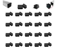 Zaky 20 pezzi Tappi in Plastica per Tubi 13 x 13 mm Connettore in Plastica per Tubo Quadrato Tubi di Ferro Mobili Trampolino Sedia (Nero)