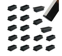 Zaky 21 pezzi Tappi in Plastica per Tubi 50 x 15 mm Connettore in Plastica per Tubo Rettangolari Tubi di Ferro Mobili Trampolino Sedia (Nero)