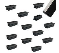 Zaky 21 pezzi Tappi in Plastica per Tubi 50 x 25 mm Connettore in Plastica per Tubo Rettangolari Tubi di Ferro Mobili Trampolino Sedia (Nero)