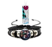 Zaky 22 pezzi D. Sl. Kimetsu no Yaiba Fashion Novità Koyoharu Gotōge Collana Bracciale Sticker Set Anime Gioielli Tanjiro Kamado Braccialetto intrecciato