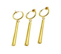 Zaky 3 pezzi One P. Zoro orecchini in oro clip anime cosplay orecchini per anime cosplay accessori verticali bar dangle orecchini, Zinco