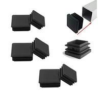 Zaky 6 pezzi Tappi in Plastica per Tubi 75 x 75 mm Connettore in Plastica per Tubo Quadrato Tubi di Ferro Mobili Trampolino Sedia (Nero)