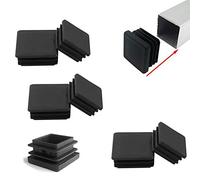 Zaky 6 pezzi Tappi in Plastica per Tubi 80 x 80 mm Connettore in Plastica per Tubo Quadrato Tubi di Ferro Mobili Trampolino Sedia (Nero)