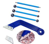 Zaky 8 pollici Grout Remover con 1 pezzo di Lame per Superfici Diamantate 4 pezzi Strumento di Finitura per Calafataggio per Piastrelle in Metallo