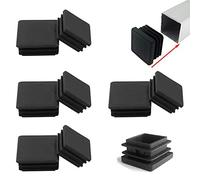 Zaky 9 pezzi Tappi in Plastica per Tubi 70 x 70 mm Connettore in Plastica per Tubo Quadrato Tubi di Ferro Mobili Trampolino Sedia (Nero)