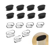 Zaky - Sedia da scrivania in plastica, forma ovale, 15 x 30 mm, per mobili, in PVC, 20 pezzi (trasparente)