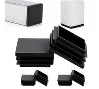 Zaky Tappi lamellari per tubi quadri, 120 x 120 mm, tappi per tubi in acciaio inox, profilo in alluminio, 2 pezzi