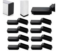 Zaky Tappi lamellari per tubi rettangolari, 80 x 25 mm, tappi per tubi in acciaio inox, profilo in alluminio, 20 pezzi, colore nero