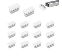 Zaky Tappi terminali in plastica, 40 mm x 20 mm, tappi lamellari neri, per tubi quadrati, per tavoli, scrivanie, sedie, letto, mobili, tappi per piedi in acciaio, 30 pezzi (bianco)