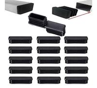 Zaky Tappi terminali rettangolari in plastica, 50 mm x 20 mm, colore nero, per sedie, tavoli, sgabelli, gambe, recinzioni, 30 pezzi