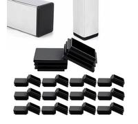 Zaky Tappi terminali rettangolari in plastica, 50 x 40 mm, neri, antiscivolo, per sedie, tavoli, sgabelli, gambe, recinzioni, tubi, 17 pezzi