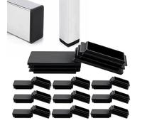 Zaky Tappi terminali rettangolari in plastica, 70 x 25 mm, neri, per tubi in acciaio, tubi in alluminio, sedie, tavoli e altri mobili, 20 pezzi