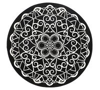 Zala Living Capri Mandala - Tappeto rotondo per soggiorno, a pelo corto, moderno, stile bohémien, vintage, per cucina, corridoio, sala da pranzo, soggiorno, camera da letto, colore nero, 140 cm