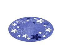 Zala Living - Tappeto Rotondo per cameretta dei Bambini, Blu, 100 x 100 x 0,7 cm