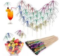Zalaon, 120 bastoncini da cocktail da 23 cm, per decorare torte, frutta, bevande, palme cocktail Picks, bar, feste e Oktoberfest per una decorazione perfetta