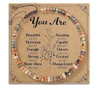 ZALAOR Braccialetto con scritta "You Are Scripture", regalo per donne, con perline di pietra naturale ispiratrice con biglietto della Bibbia, braccialetti incoraggianti per la fede per amici