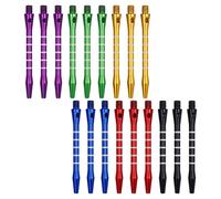 ZALAOR Steli per freccette in alluminio, 18 pezzi, 53 mm, filettatura media, 2BA, accessori di ricambio per freccette con punta in acciaio e punta morbida, colori assortiti, accessori professionali da