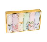 zalati 6 Pezzi Fazzoletti Floreali in Cotone Biologico Con Ricami E Pizzo, Stile Vintage, Accessori Per Feste Di Nozze, Regali Per Addio Al Nubilato Per Donne (colori Casuali)