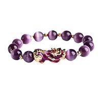 zalati Braccialetto di perline portafortuna viola Feng Shui Amuleto Prosperity Mantra attira fortunato e ricco braccialetto - viola