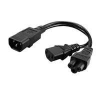 zalati Cavo di prolunga di alimentazione IEC320-C14 a C13+C5 Cavo adattatore di alimentazione sdoppiatore 3 pin Nero