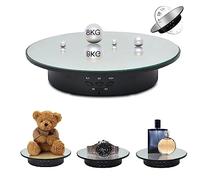 zalati Espositore Rotante Piattaforma Girevole Motorizzata Piedistalli per Spettacolo Elettrico a 360° con Rivestimento a Specchio per Action Figures, Fotografia, Gioielli e Unboxing