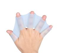 zalati Guanti da nuoto 1 paio di rane a forma di web pad in silicone per dita per divertimento gioco d'acqua unisex bambini adulti - L, blu