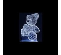 zalati Lampada Notturna 3D Lampada Notturna 7 Colori Cavo USB Alimentatore Tasto Touch per Bambini Letto Soggiorno Decor Regali - Orso con Cuore