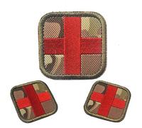 zalati Toppa medica con croce rossa ricamata con hook and loop per primo soccorso, kit di soccorso di prima risposta, medici, paramedici, tattici, emergenze, borsa EDC, colore mimetico MC