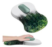 Zalava Tappetino per mouse ergonomico con cuscino in gel e poggiapolsi in memory foam, per alleviare il polso, tappetino per mouse bianco con motivo foresta, per gaming, ufficio