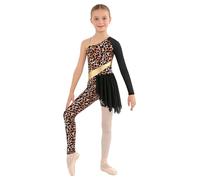 Zaldita Bambina Preistoria Primitivo Costume Di Bambina Delle Caverne Unitard Danza Balletto Preistorico Costumi Personaggi Libri Costume Cosplay Nero 9-10 anni