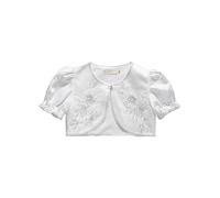 Zaldita Coprispalle Bambina Elegante Cardigan Manica Corta Bolero Cardigan in Pizzo Fioreale Giacca Corta per Damigella d'Onore Battesimo Comunione Wedding Party Manica Corta Bianco B 8-9 Anni