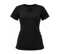 Zaldita Donna Camicie Scrub Maniche Corte Tute Mediche Med Couture Camicia | Collo A V,Elasticizzato,Tasche Multifunzionali,Clinica Veterinaria,Pratica Medica,Turno Infermieristico,Lavoro Ospedaliero