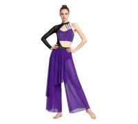 Zaldita Donna Tuta Intera Ginnastica Artistica Jumpsuit Pattinaggio da | Tessuto Morbido E Elastico,Respirabile Leggero,Pantaloni In Rete Trasparente,Competizione,Samba,Recital Di Danza,Competizioni