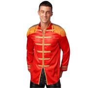 Zaldita Uomo Costume da Ringmaster Circus Blazer da Domatore Circo Banda Direttore Giacca da Principe Medievale Costume Cosplay di Halloween Mascherata Gioco di Ruolo Rosso XL