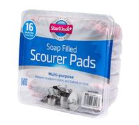 Zale Yardley Spugne abrasive riempite di sapone, confezione da 16, spugnette abrasive, per tagliare macchie e grasso, per lavare i piatti, non graffiano, per pulire la lana d'acciaio